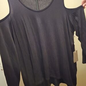 Women's Black Cold Shoulder Top